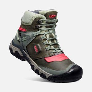 KEEN CASTOR/GREYDUBARRY  RIDGE FLEX  WATERPROOF HIKING BOOT  WOMEN'S 1024919 NEW